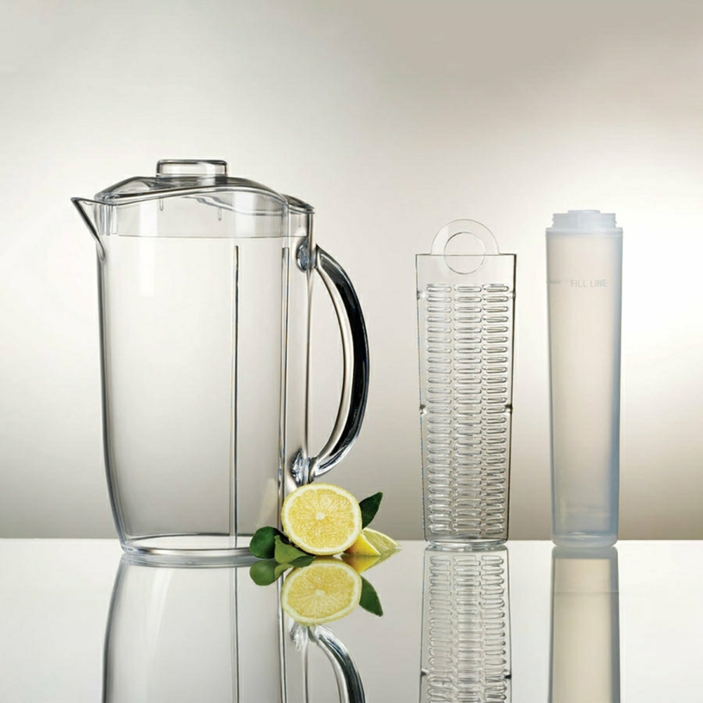 Prodyne 3qt Iced Infusion Pitcher with Infuser & Freezer Ice Tube Red